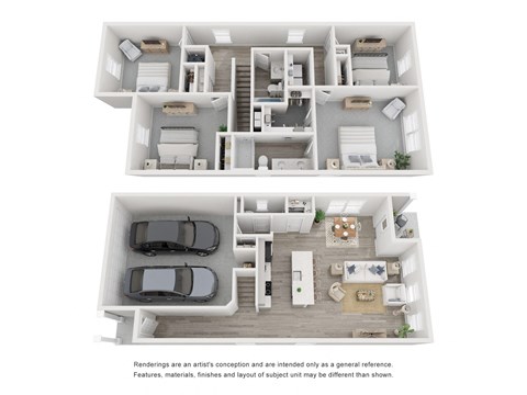 Floor plan for 4 beds, 2.5 baths, 1809 sqft